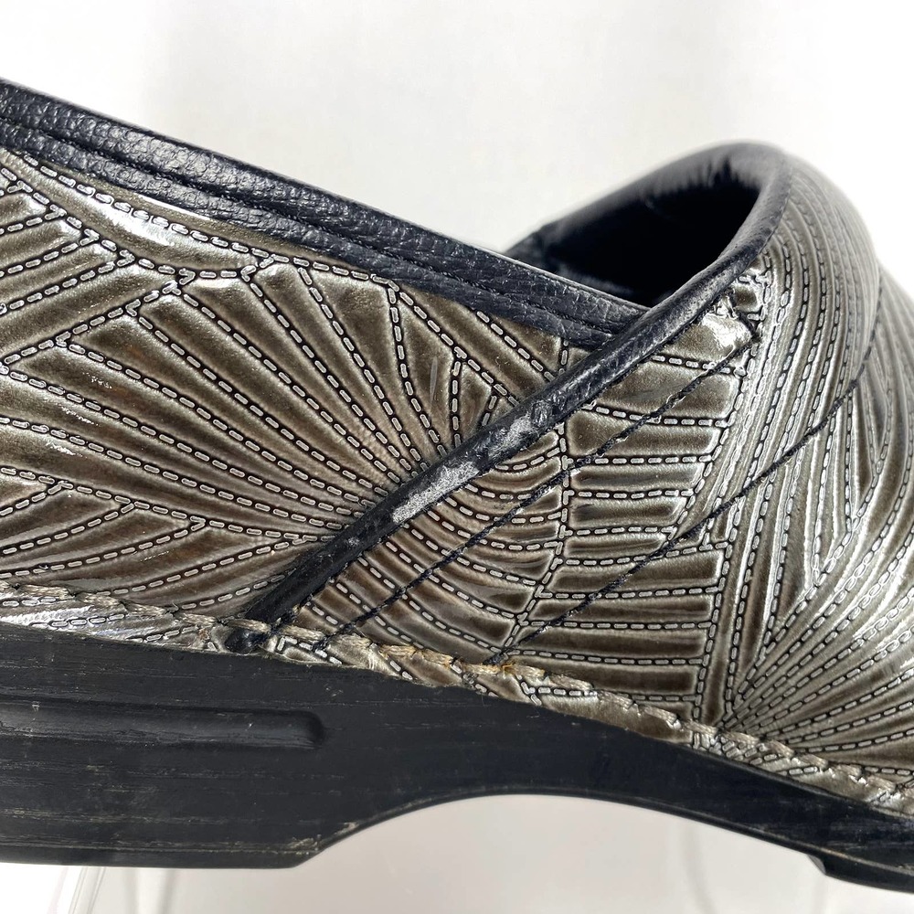 Dansko Pro Xp Clogs Patterned Gray Leather Orthop… - image 4